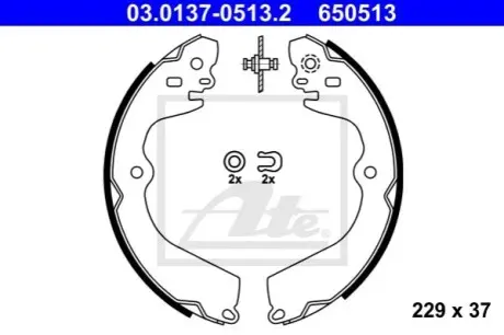 Гальмівна колодка NISSAN NV200, NV200 / EVALIA 1.5D/1.6 02.10 ATE 03.0137-0513.2