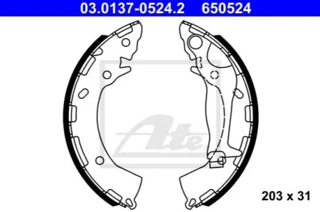 Гальмівна колодка HYUNDAI ACCENT IV, I10 I, I10 II, I10 III, I20 ACTIVE, I20 I, I20 II, SOLARIS KIA RIO III 1.0-1.6D 12.07 ATE 03013705242
