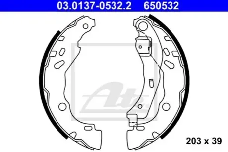 Гальмівна колодка DACIA LOGAN, LOGAN II, LOGAN MCV II, SANDERO, SANDERO II RENAULT CLIO II, CLIO IV, LOGAN I, LOGAN II, LOGAN/STEPWAY II, SANDERO/STEPWAY I, SANDERO/STEPWAY II 0.9-1.9D 02.98 ATE 03013705322 Купити в Україні