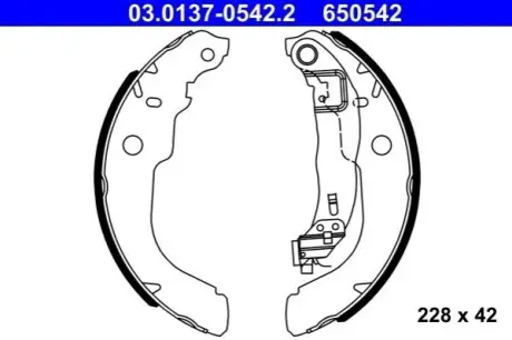 Гальмівна колодка CITROEN C-ELYSEE, C3 III, C3 ORIGIN III PEUGEOT 208, 208 I, 301 1.0-1.6LPG 03.12 ATE 03013705422 Купити в Україні
