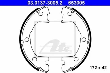Гальмівна колодка IVECO DAILY II, DAILY III, DAILY IV, DAILY VI 2.3D-3.0D 01.89 ATE 03013730052