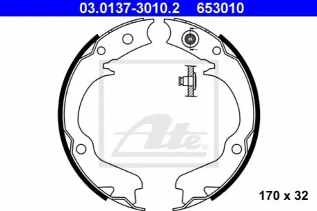 Тормозные колодки ручного тормоза ATE 03013730102