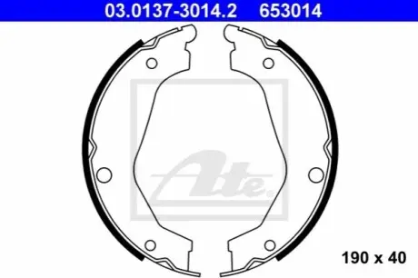 Гальмівна колодка HYUNDAI TERRACAN 2.5D/2.9D/3.5 11.01-12.06 ATE 03013730142