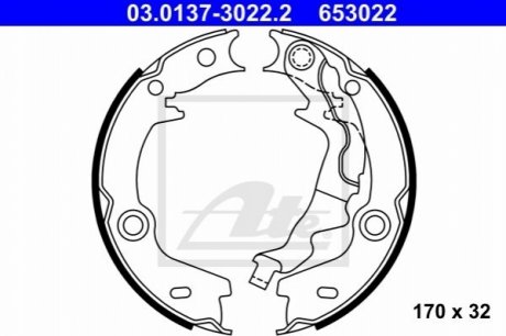 Тормозные колодки ручного тормоза ATE 03013730222 (фото 1)