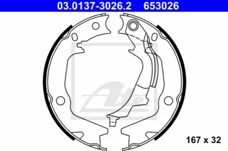 Гальмівна колодка HYUNDAI I20 I KIA SOUL I, SOUL II 1.1D-1.6LPG 08.08-12.18 ATE 03.0137-3026.2