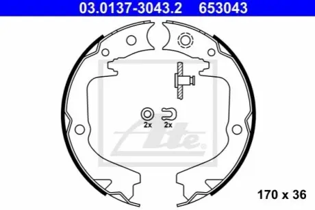 Гальмівна колодка SUBARU LEGACY IV, OUTBACK 2.0-3.0 09.03-03.12 ATE 03013730432