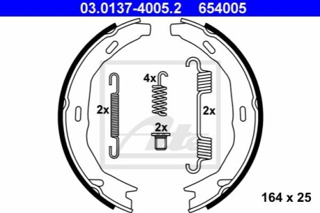 Тормозные колодки ручного тормоза ATE 03013740052 (фото 1)