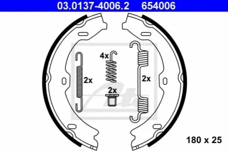 Гальмівна колодка MERCEDES S (C216), S (W221, V221) 2.2D-6.3 10.05-12.13 ATE 03013740062