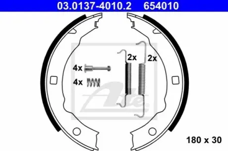 Гальмівна колодка PEUGEOT 406, 607 1.8-3.0 11.95-02.06 ATE 03013740102