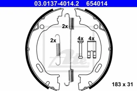 Гальмівна колодка MERCEDES M (W163) CHRYSLER 300C LANCIA THEMA 2.3-6.4 02.98 ATE 03013740142
