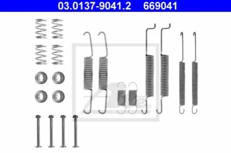 Монтажний набір гальмівної колодки AUDI 100 C2, 80 B2, 80 B3, 90 B2, 90 B3, COUPE B2 VW PASSAT B1, PASSAT B2, SANTANA 1.3-2.2 05.73-10.91 ATE 03013790412 Купити в Україні
