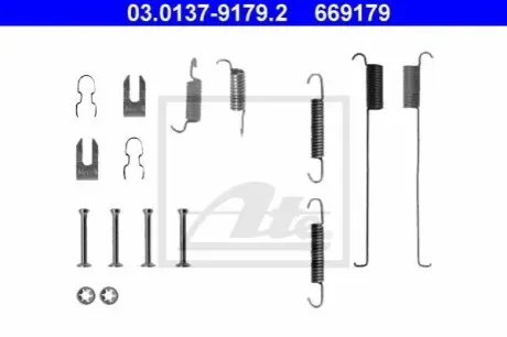 Монтажний набір гальмівної колодки (AP LOCKHEED) FIAT BRAVA, BRAVO I, PANDA, PUNTO FORD FIESTA IV, KA LANCIA Y MAZDA 121 III 1.0-1.9D 09.93 ATE 03013791792