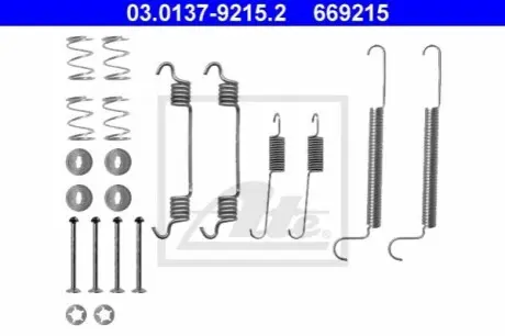 Монтажний набір гальмівної колодки OPEL ASTRA F, ASTRA F CLASSIC, ASTRA G, ASTRA G CLASSIC, ASTRA H, ASTRA H CLASSIC, ASTRA H GTC, COMBO, COMBO TOUR, VECTRA B, ZAFIRA A 1.2-2.0D 09.91 ATE 03013792152