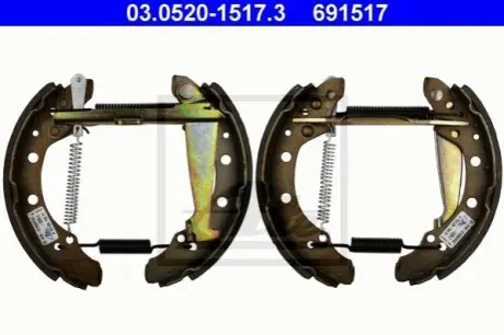 Комплект барабанного гальма (колодки, циліндр, пружинки) AUDI A2 SEAT AROSA, CORDOBA, CORDOBA VARIO, IBIZA II, TOLEDO I VW GOLF II, GOLF III, GOLF IV, JETTA II, LUPO I, POLO 1.0-2.0 08.83-08.05 ATE 03052015173