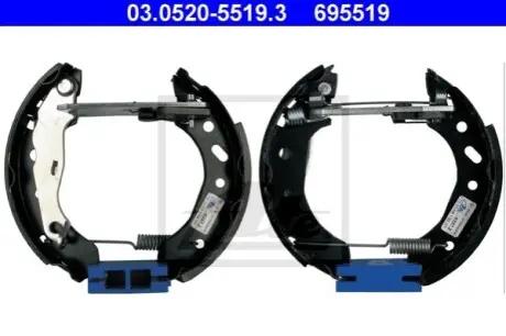 Комплект барабанного гальма (колодки, циліндр, пружинки) FORD ESCORT VI, FIESTA, FIESTA IV, KA MAZDA 121 III 1.0-1.8D 01.95-11.08 ATE 03052055193