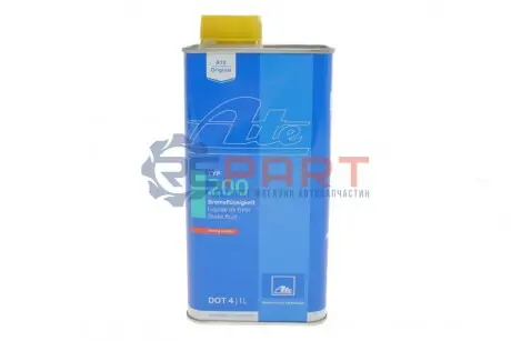 Гальмівна рідина DOT4 (1L) [сухість: 280°C, вологість: 198°C, в'язкість: 1400мм²/с] SAE J1703, ISO/DIN 4925 - заміна на три роки ATE 03990162122 Купити в Україні