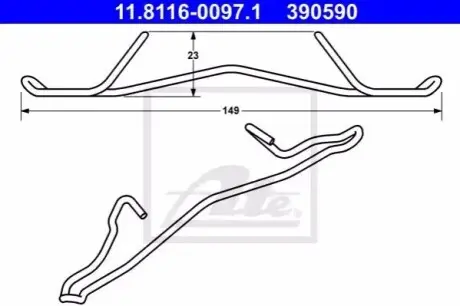 Монтажний набір гальмівних колодок передн DAEWOO ESPERO, LANOS, NEXIA OPEL ASCONA C, ASTRA F, ASTRA F CLASSIC, CALIBRA A, KADETT E, OMEGA A, VECTRA A, VECTRA B 1.4-2.4 08.84 ATE 11.8116-0097.1 Купити в Україні