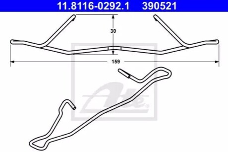 Притискна пружина гальмівного супорта переднього ATE 11.8116-0292.1 (фото 1)