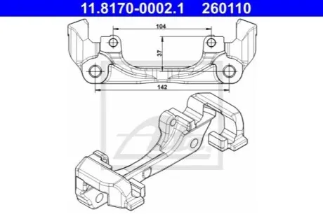 Скоба, супорт гальма передн DACIA DOKKER, DUSTER, LODGY RENAULT ARKANA I, CAPTUR I, DUSTER, FLUENCE, GRAND SCENIC III, KAPTUR, LODGY, MEGANE, MEGANE III, SCENIC III 1.0-Electric 11.08 ATE 11817000021 Купити в Україні