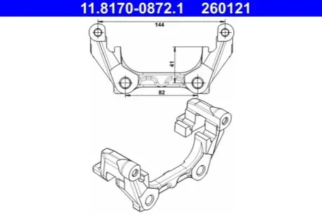 Скоба, супорт гальма задн RENAULT ESPACE IV, LAGUNA, LAGUNA II, LAGUNA III, VEL SATIS 1.5D-3.5 03.01 ATE 11817008721 Купити в Україні