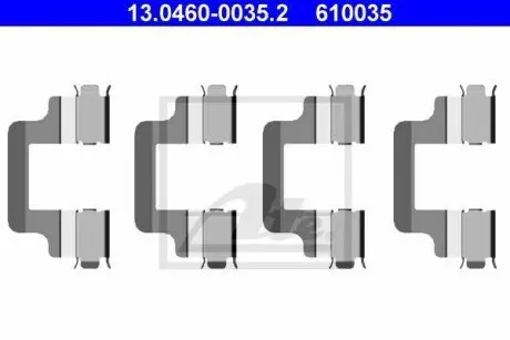Монтажний набір гальмівних колодок AUDI A3 VW EOS, PASSAT B6 1.4-3.6 07.03-08.15 ATE 13046000352
