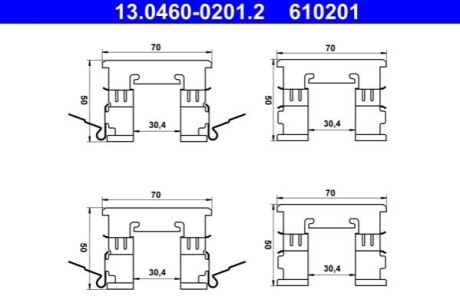 Планка супорта (переднього) прижимна (к-кт) Nissan Juke 10-/Pulsar 14- (Sumimoto) ATE 13046002012 (фото 1)