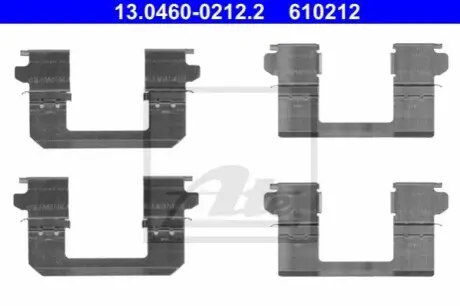 Монтажний набір гальмівних колодок NISSAN QASHQAI I, QASHQAI II, X-TRAIL, X-TRAIL II 1.5D-2.5 11.06 ATE 13046002122
