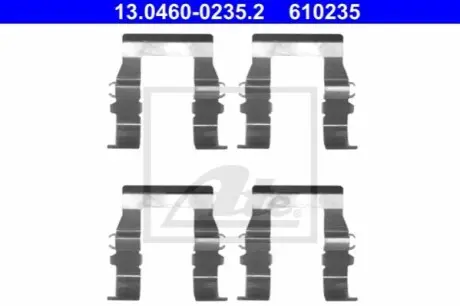 Монтажний набір гальмівних колодок CITROEN C-CROSSER, C-CROSSER ENTERPRISE MITSUBISHI ECLIPSE I, GALANT VI, GALANT VII, GALANT VIII, L200, L400, LANCER VII, OUTLANDER I 2.0-3.5 07.89 ATE 13046002352