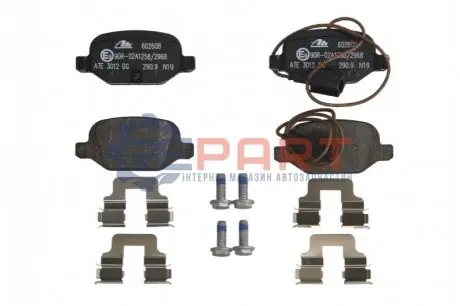 Комплект гальмівних колодок задн, ABARTH 500 / 595 / 695, 500C / 595C / 695C FIAT 500, 500 C, DOBLO 0.9-Electric 09.02 ATE 13046026082