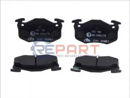 Комплект гальмівних колодок задн, CITROEN SAXO, XSARA, ZX PEUGEOT 106 II, 205 I, 205 II, 206, 306, 309 I, 309 II RENAULT CLIO I, CLIO II, MEGANE I, MEGANE I CLASSIC 1.4-Electric 03.86 ATE 13046038232