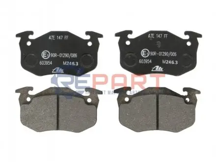 Комплект гальмівних колодок задн, CITROEN ZX PEUGEOT 106 II, 205 I, 205 II, 306, 309, 309 I, 309 II RENAULT 11, 9, CLIO I, CLIO II, MEGANE I, MEGANE I CLASSIC 1.2LPG-Electric 02.83-12.08 ATE 13046039542