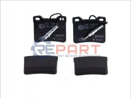 Комплект гальмівних колодок задн, PEUGEOT 406, 607 1.8-3.0 11.95-08.05 ATE 13046040592