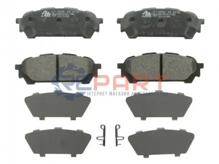 Комплект гальмівних колодок задн (з шумопоглинаючою пластиною), SUBARU FORESTER, IMPREZA 1.5/2.0/2.5 12.00-10.12 ATE 13046056282