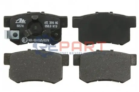 Комплект гальмівних колодок задн, HONDA ACCORD IX, ACCORD VIII, CROSSTOUR I, CR-V II, CR-V III, CR-V IV, CR-V V, FR-V, JAZZ II 1.4-3.5 09.01 ATE 13046057412 Купити в Україні
