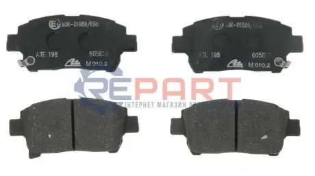 Комплект гальмівних колодок передн, TOYOTA BB I, CELICA, COROLLA, COROLLA VERSO, IQ, IST, MR2 III, PRIUS, PROBOX / SUCCEED, VIOS / SOLUNA VIOS, WILL CYPHA I, YARIS 1.0-1.8 05.97-12.15 ATE 13046058102