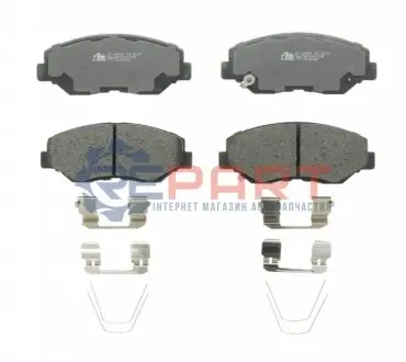 Комплект гальмівних колодок передн (з комплектуючими), HONDA ACCORD IX, ACCORD VII, CIVIC X, CIVIC XI, CR-V II, CR-V IV, ELEMENT, PILOT 1.0-3.5 09.01 ATE 13046058602 Купити в Україні