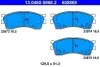 Комплект гальмівних колодок передн, KIA CARENS I, CERATO, CERATO I, CLARUS, RIO I, SHUMA II 1.3-2.0 07.96-12.09 ATE (13046058682) зображення 1