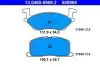 Комплект гальмівних колодок передн, TOYOTA PASEO, STARLET 1.0-1.5D 12.89-07.99 ATE (13046059692) зображення 1