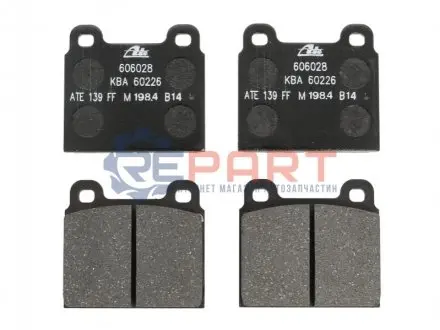 Комплект гальмівних колодок передн, MERCEDES /8 (W114), /8 (W115) VW TRANSPORTER T2, TRANSPORTER T3 1.6-2.5 01.68-07.92 ATE 13046060282