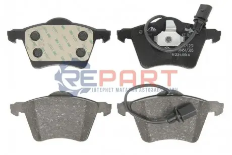 Комплект гальмівних колодок передн, VW TRANSPORTER T4 1.9D-2.8 07.90-06.03 ATE 13046071232