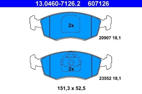 Гальмівні колодки ATE 13.0460-7126.2