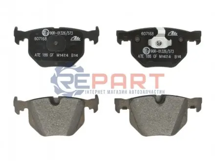 Фото Колодки гальмівні (задні) BMW 7 (E65/E66/E67) 01-08 ATE (13.0460-7168.2) зображення 1