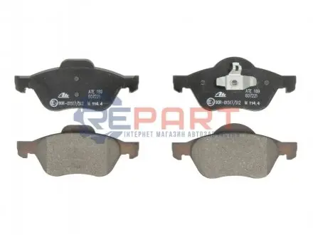 Комплект гальмівних колодок передн, RENAULT CLIO III, MEGANE II, SCENIC II 1.4-2.0D 09.02 ATE 13046072212 Купити в Україні