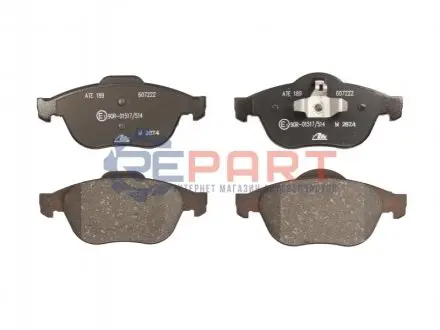 Комплект гальмівних колодок передн, RENAULT GRAND SCENIC II, SCENIC II 1.4-2.0D 06.03-12.09 ATE 13046072222