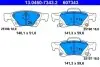 Фото Комплект гальмівних колодок задн, JEEP GRAND CHEROKEE, GRAND CHEROKEE IV 3.0-6.4 11.10 ATE (13046073432) зображення 1