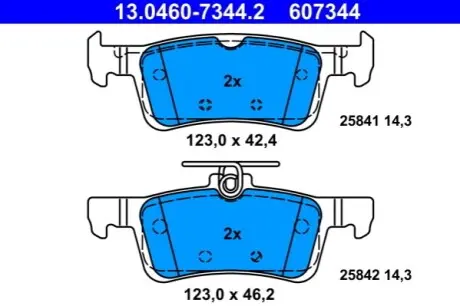 Тормозные колодкиTYL FORD ATE 13046073442