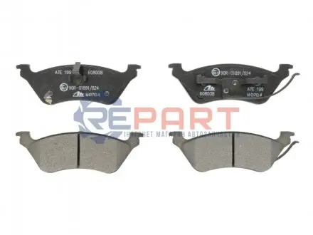 Комплект гальмівних колодок задн, CHRYSLER VOYAGER IV 2.4-3.8 02.00-12.08 ATE 13046080082