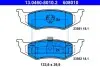 Комплект гальмівних колодок задн, CHRYSLER 300M, CIRRUS, CONCORDE, LE BARON, LHS, NEON, NEON II, PT CRUISER, SARATOGA, SEBRING, STRATUS, VISION, VOYAGER III DODGE CARAVAN 1.6-3.8 09.86-12.10 ATE (13046080102) зображення 1