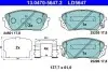 Керамічні тормозные колодки передн, HYUNDAI I40 I, I40 I CW, IX35, KONA, SONATA VII, TUCSON KIA CADENZA II, CEE'D, CEED, OPTIMA, PRO CEE'D, PROCEED, SOUL II, SPORTAGE III 1.0-Electric 08.09 ATE (13047056472) изображение 1