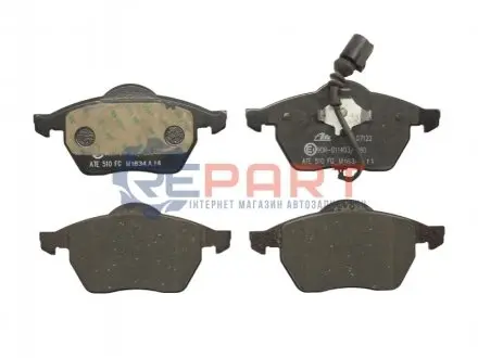Керамічні гальмівні колодки передн, AUDI A3, A4 B5, TT SEAT LEON, TOLEDO II SKODA OCTAVIA I VW BORA, BORA I, GOLF IV, NEW BEETLE, POLO, POLO IV 1.2-3.2 11.94 ATE 13047071222